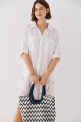 Cortefiel Caftan de camisa longa Branco