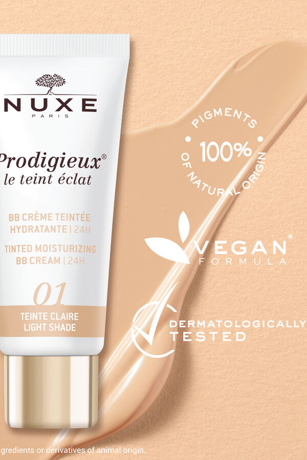 Nuxe BB Cream Moisturizer with 24H Color, Prodigieux&reg; le teint &eacute;clat 30ml - Light tone Printed white