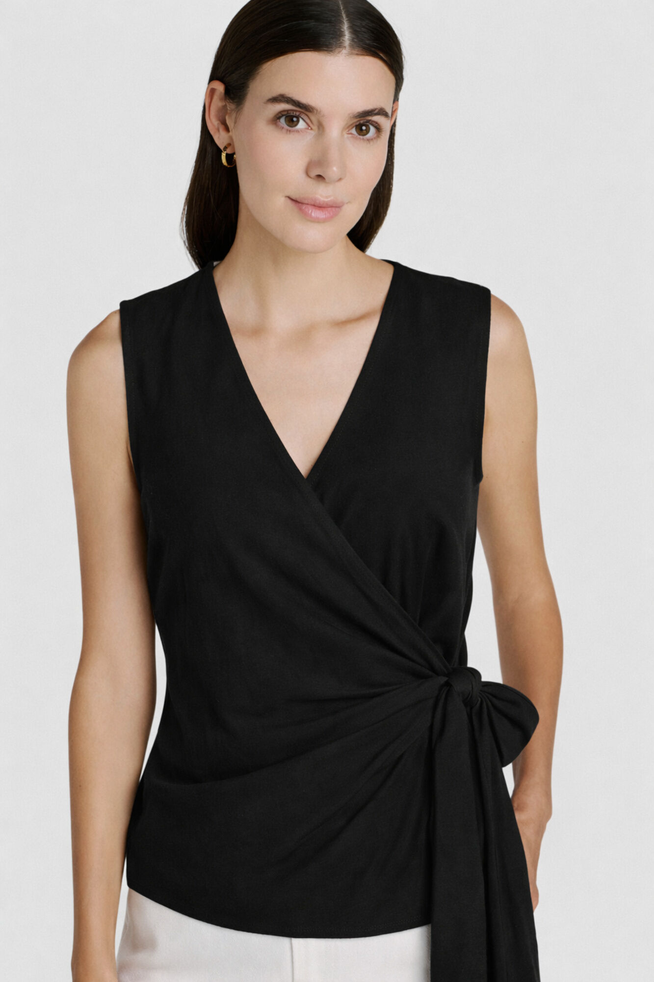 Vila Top de linho com la&ccedil;ada lateral