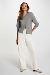 Morgan Round neck knit cardigan Grey
