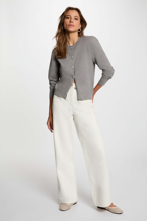 Morgan Round neck knit cardigan Grey