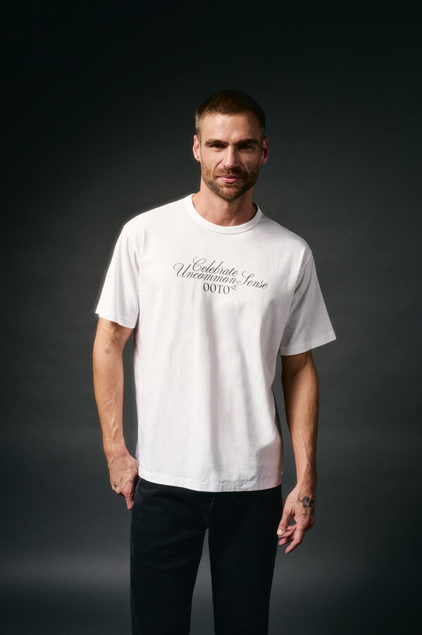 OOTO Camiseta gráfica lavada Blanco
