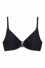 Cortefiel Gold ring bikini top Black