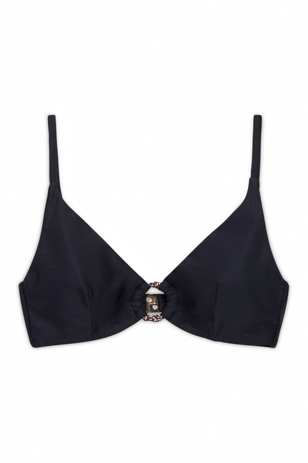 Cortefiel Gold ring bikini top Black
