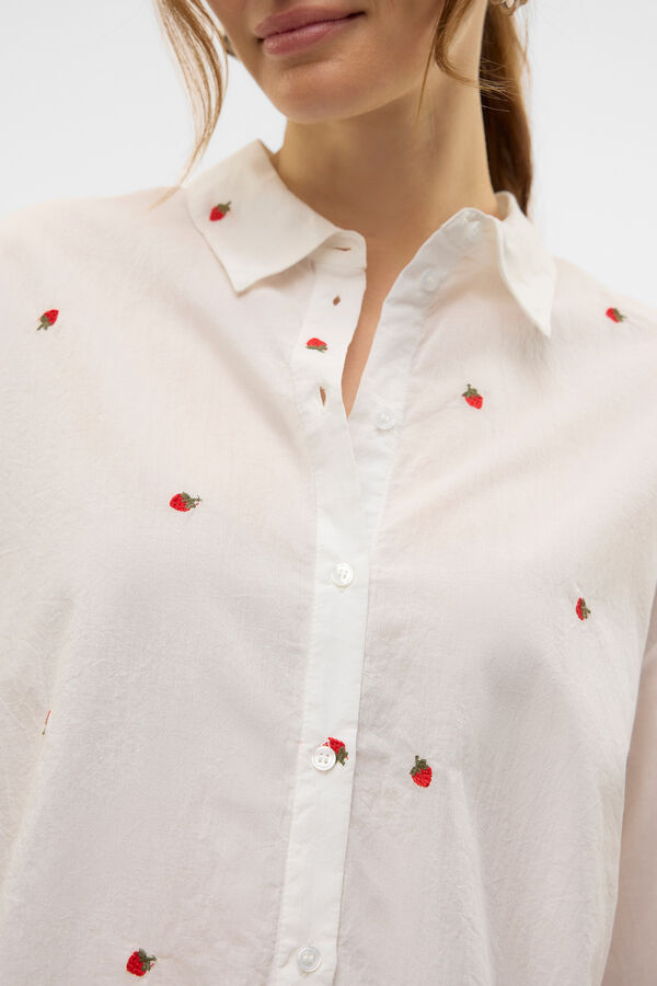 Vero Moda Camisa básica com bordado Branco