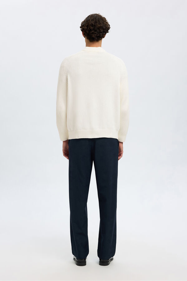 Selected Camisola de gola alta 100% algodão orgânico.  Branco