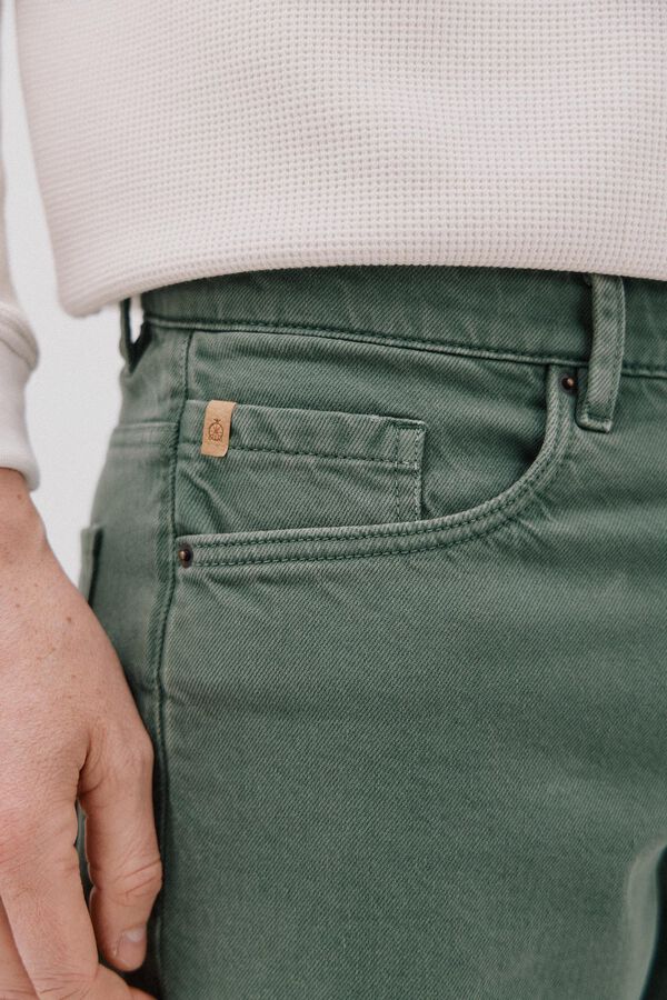 Cortefiel Coloured denim bermuda shorts Green