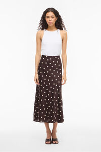 Vila Saia midi acetinada &agrave;s bolinhas