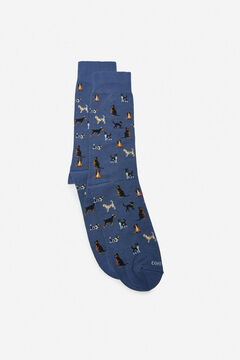 Cortefiel Dog motif socks Blue