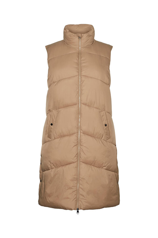 Vero Moda Curve Colete ultraleve acolchoado tamanho grande Castanho