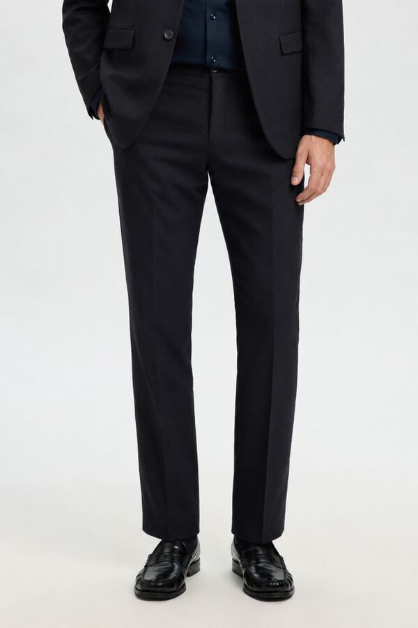 Selected Wool Slim Fit suit trousers Black