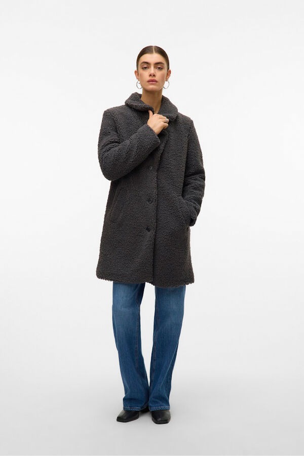 Vero Moda Sobretudo de borrego  Cinzento