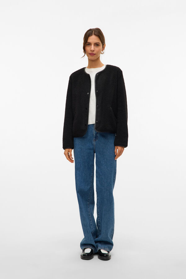 Vero Moda Casaco curta de borrego Preto