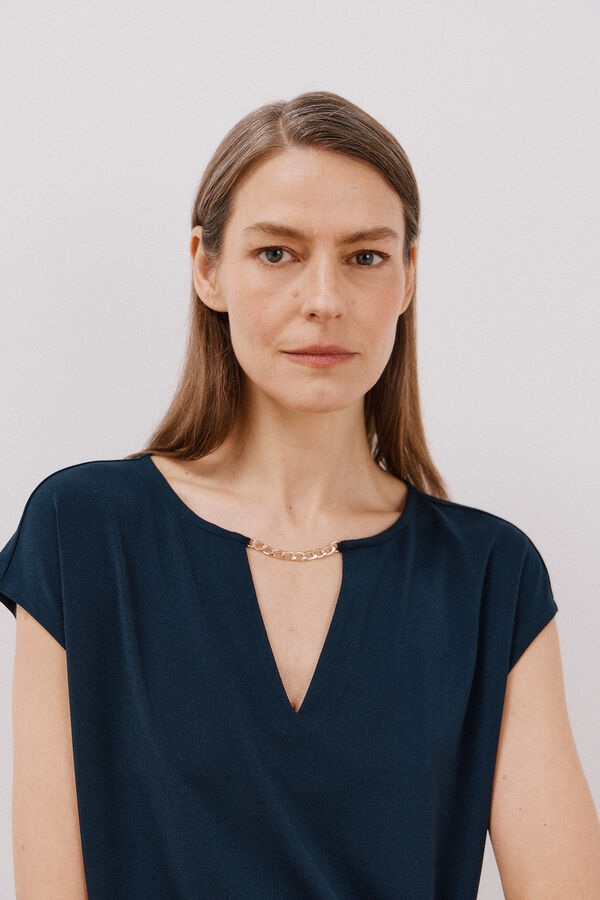 Cortefiel Top chain detail Navy