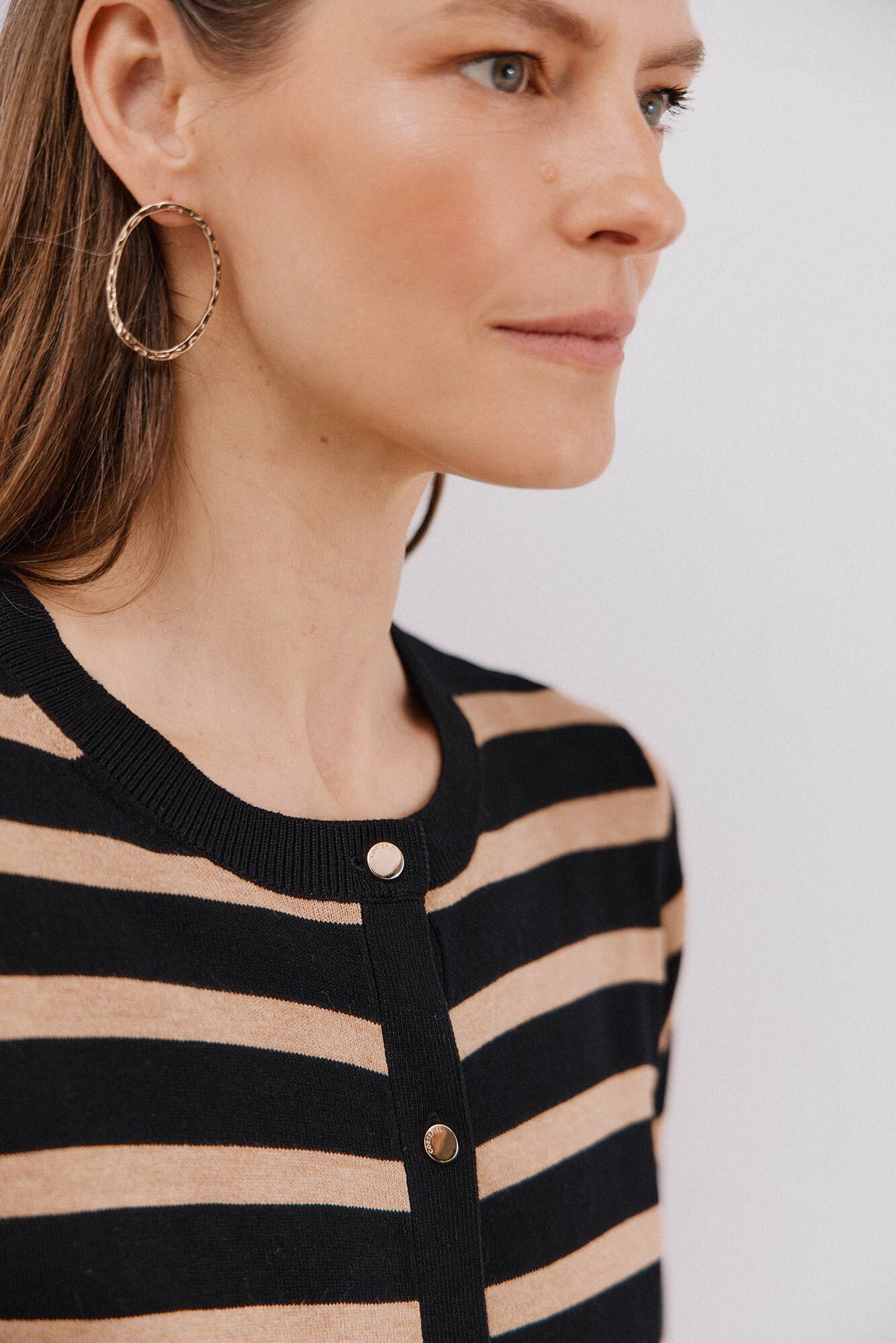 Cortefiel Rhinestone hoop earrings