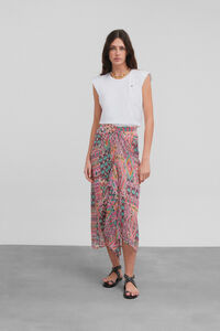 Cortefiel Ikat-print nude skirt Multicolour
