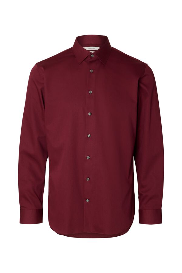 Selected Camisa Slim Fit em algod&atilde;o org&acirc;nico Vermelho