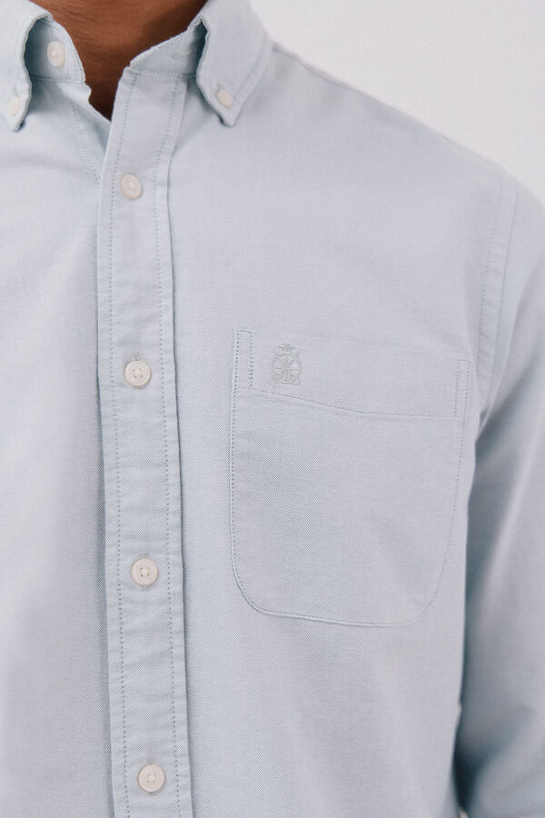 Cortefiel Plain oxford shirt Dark green