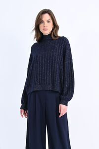 Cortefiel Sparkly long-sleeved jumper Navy