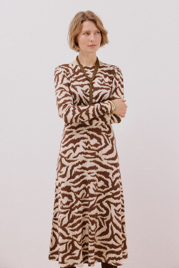 Cortefiel Gathered chest dress Multicolour