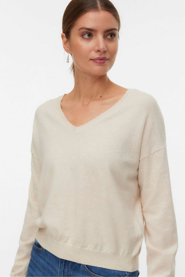 Vero Moda Camisola de malha reversível Tostado