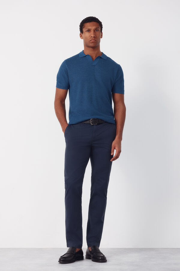 Cortefiel Piqu&eacute; short sleeve polo shirt Blue