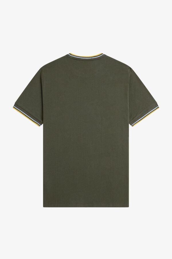 Fred Perry T-shirt com debruado com duas riscas Verde
