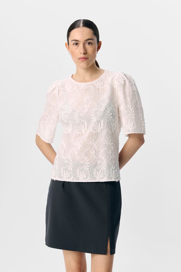 Object Blusa em tecido bordado Branco