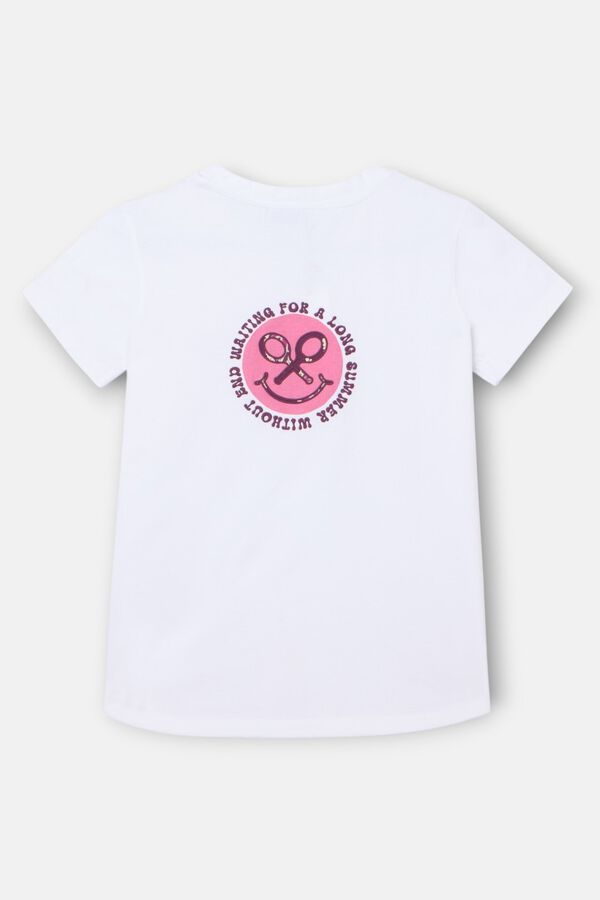 Silbon T-shirt estampada woman smile Branco