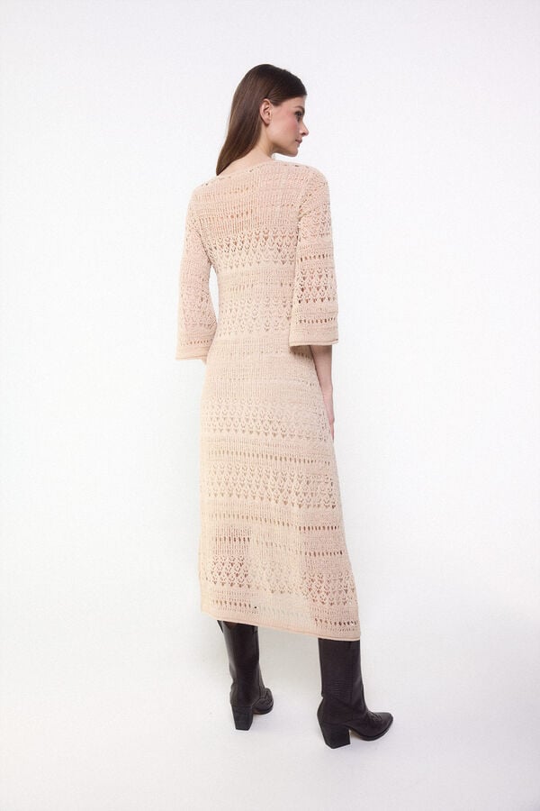 Slowlove Openwork knit dress Nude