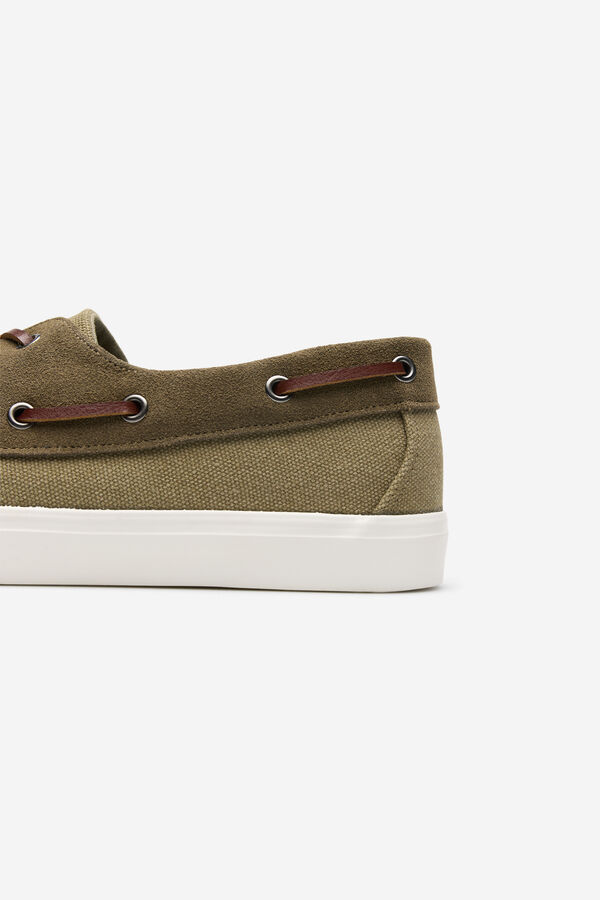 Cortefiel Zapato nautico piel Kaki