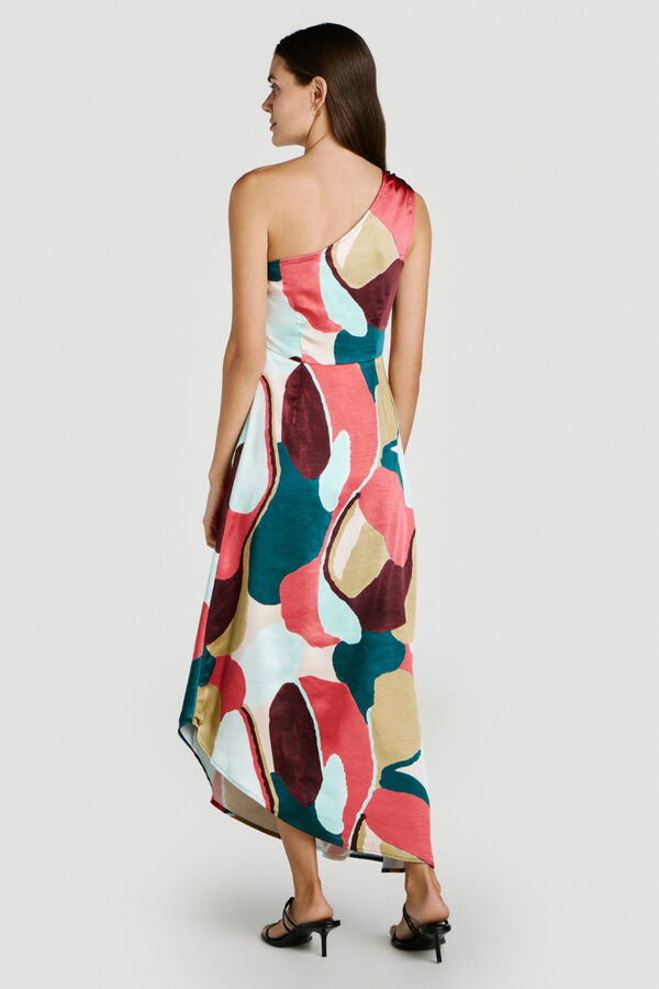 Vila Printed satin party dress Multicolour