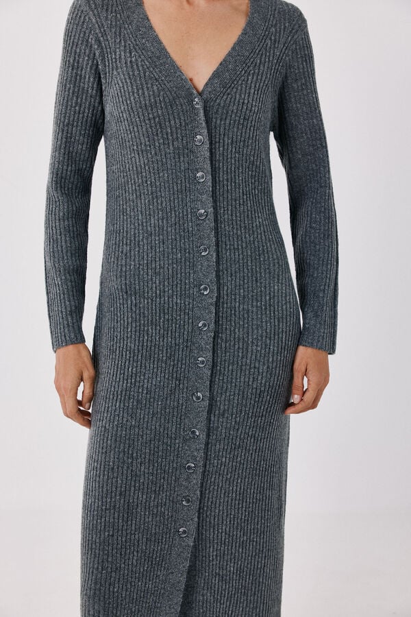 Cortefiel Soft midi cardigan Grey