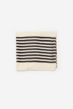 Cortefiel Eco-friendly striped print scarf Ecru