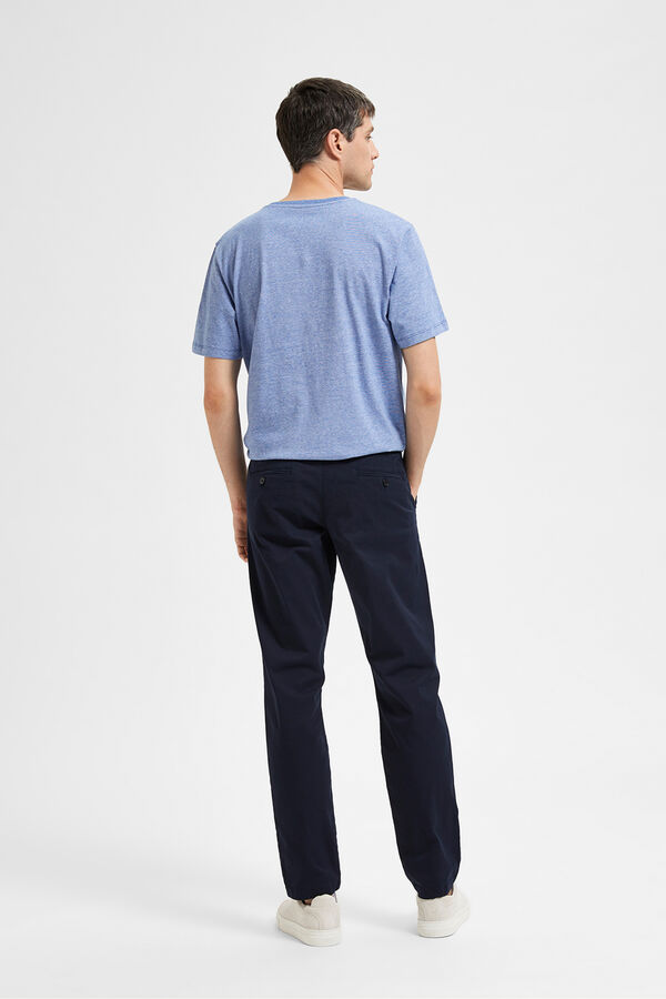 Selected Pantalón chino Slim Fit confeccionado con algodón orgánico Gris