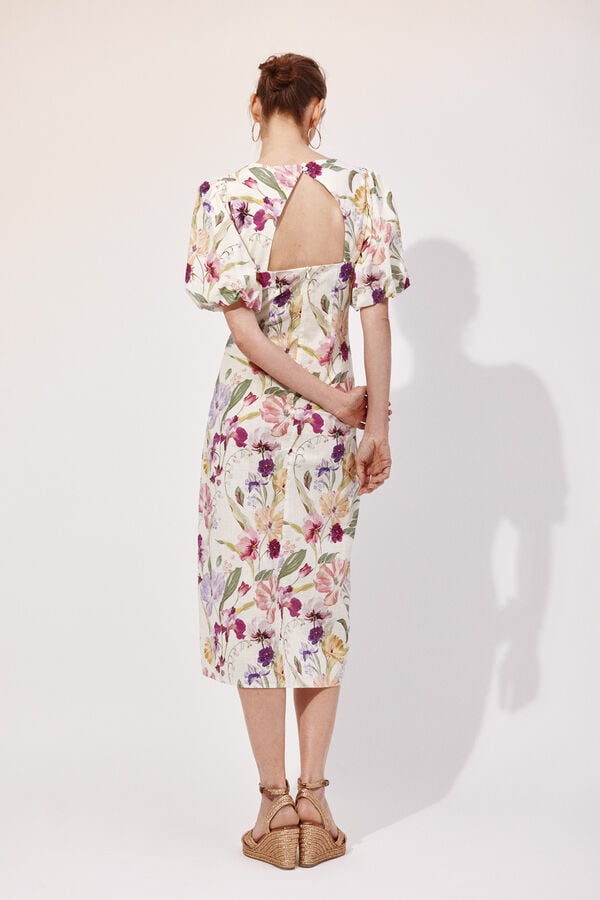 Cortefiel Vestido estampado floral Multicolorido