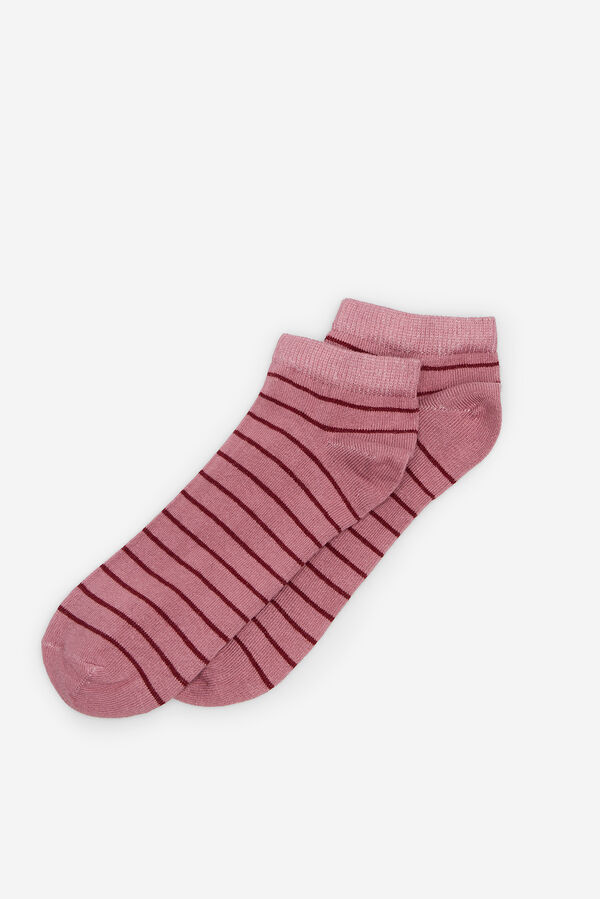 Cortefiel Short striped socks Pink