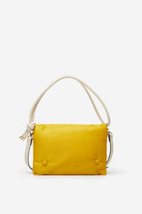 Cortefiel Quilted knot crossbody bag Yellow