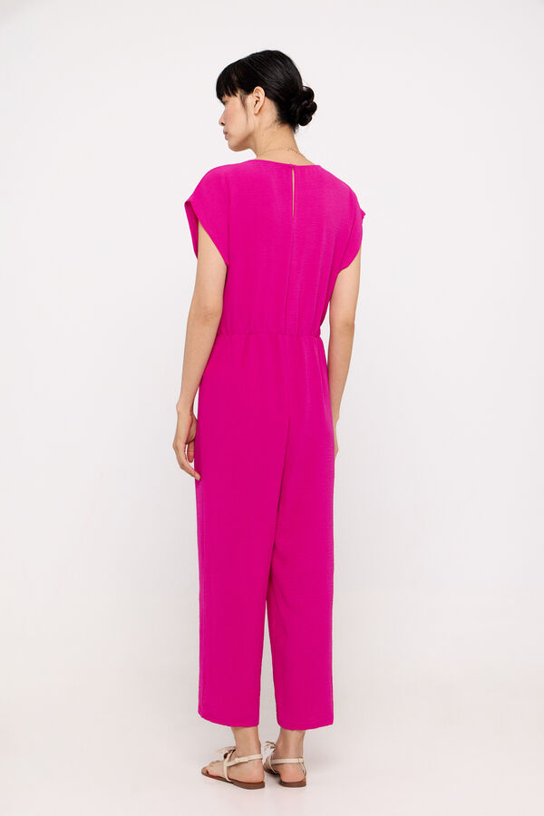 Cortefiel Long knotted jumpsuit Pink