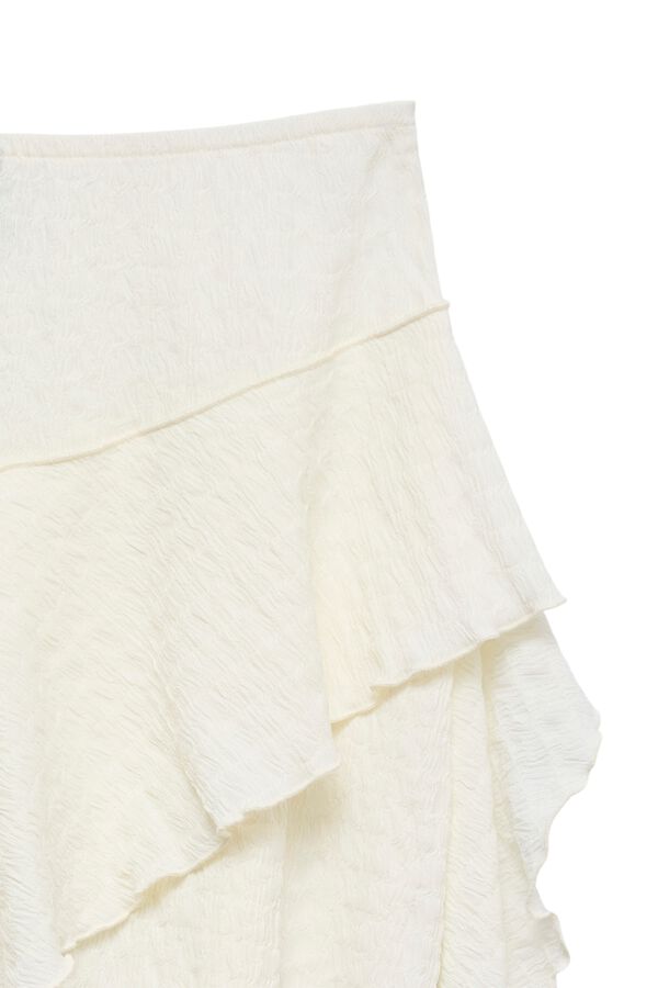 Vero Moda Asymmetric ruffle skirt White