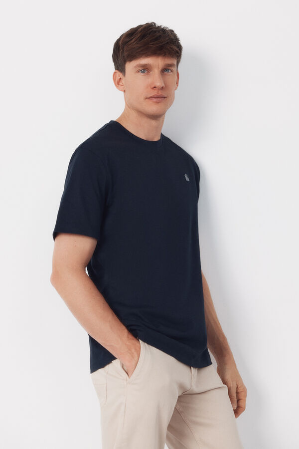 Cortefiel Camisola básica com bolso Azul