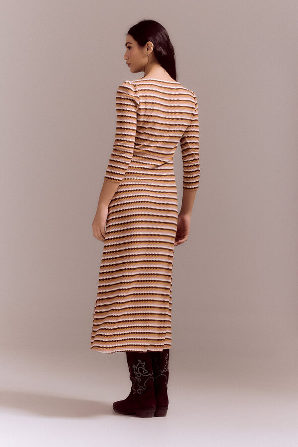 Cortefiel Structured jersey-knit dress Multicolour