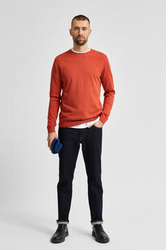 Cortefiel Classic organic cotton jumper Red