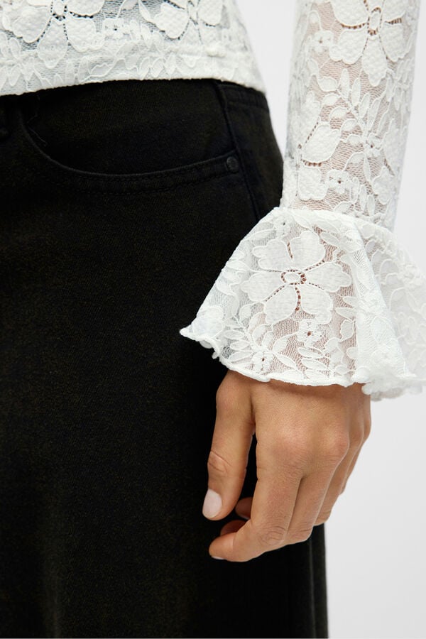 Object Top renda folho Branco