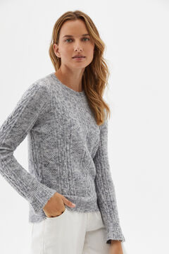 Cortefiel Mottled jumper with ruffle Gray