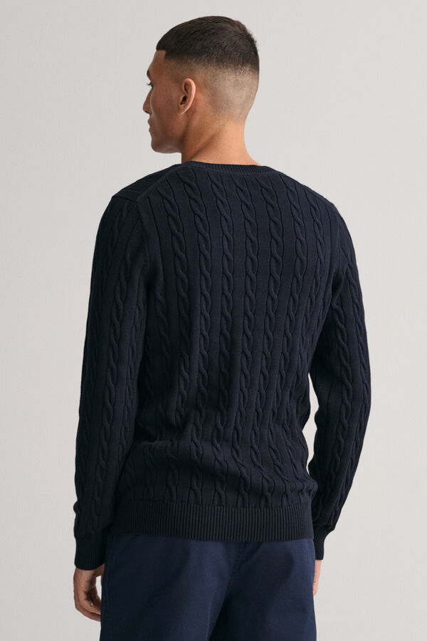 Gant Camisola de algodão com gola redonda Azul