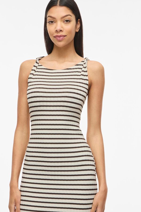Vila Vestido midi entallado de canal&eacute; Estampado blanco