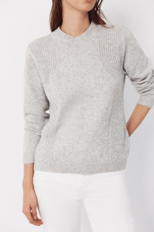 Cortefiel Combined knit jumper Grey