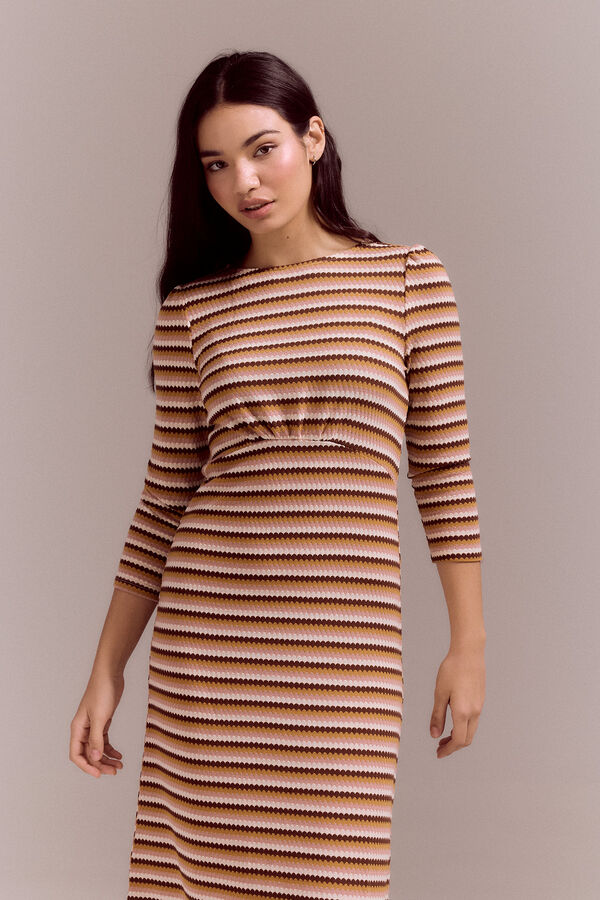 Cortefiel Structured jersey-knit dress Multicolour