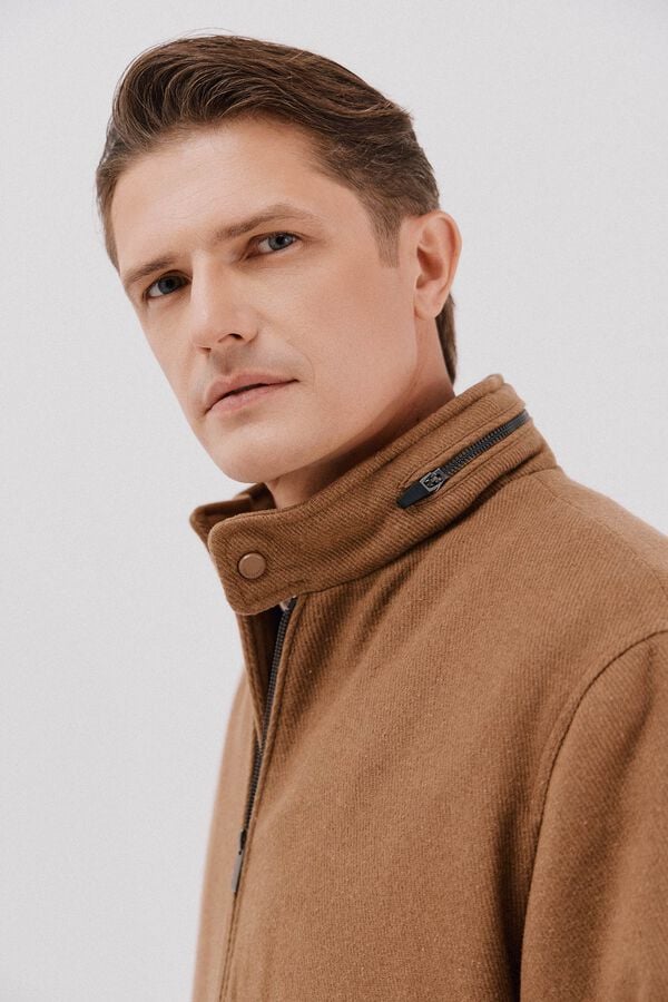 Cortefiel Wool jacket Camel